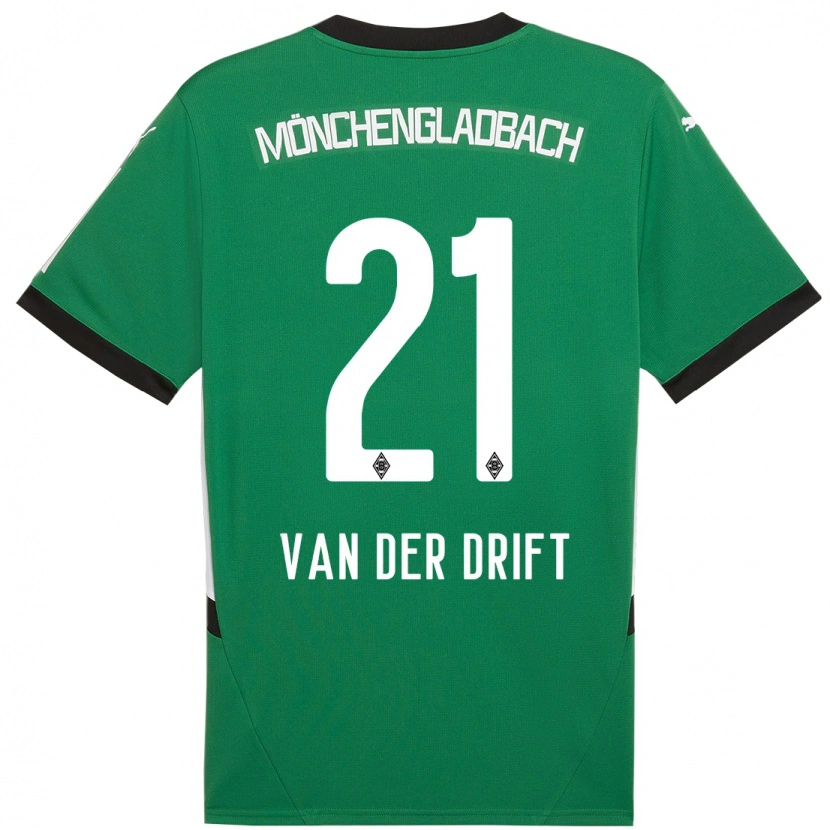 Danxen Kinder Suus Van Der Drift #21 Grün Weiß Auswärtstrikot Trikot 2024/25 T-Shirt Schweiz