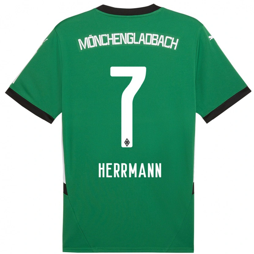 Danxen Kinder Patrick Herrmann #7 Grün Weiß Auswärtstrikot Trikot 2024/25 T-Shirt Schweiz