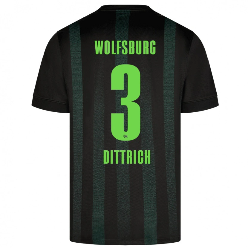 Danxen Kinder Elia Dittrich #3 Dunkelgrün Auswärtstrikot Trikot 2024/25 T-Shirt Schweiz