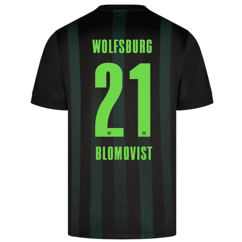 Danxen Kinder Rebecka Blomqvist #21 Dunkelgrün Auswärtstrikot Trikot 2024/25 T-Shirt Schweiz