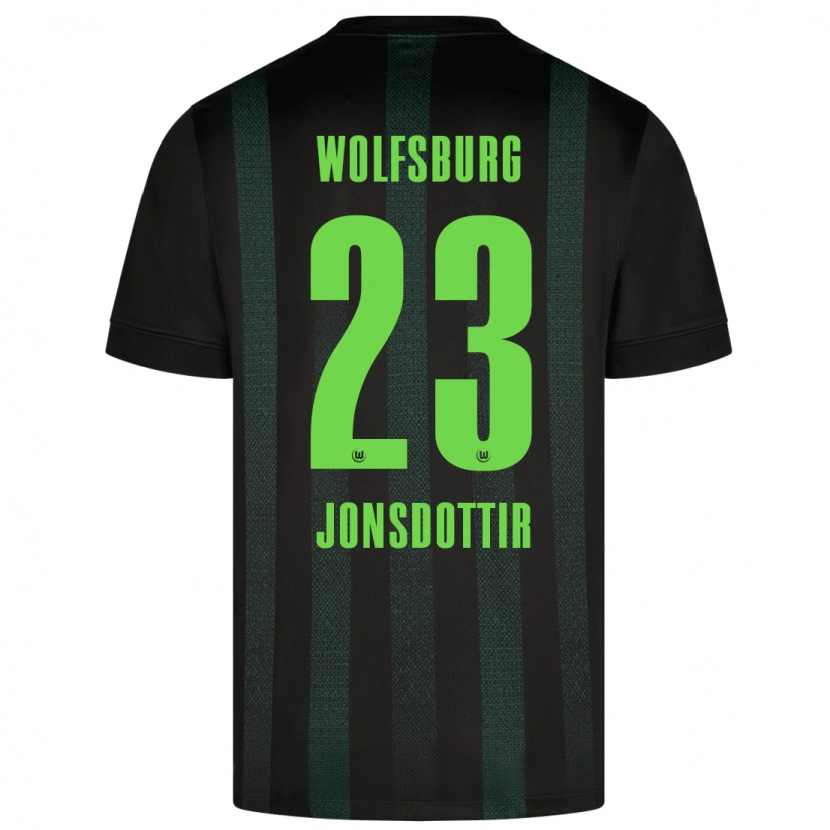 Danxen Kinder Sveindís Jane Jónsdóttir #23 Dunkelgrün Auswärtstrikot Trikot 2024/25 T-Shirt Schweiz