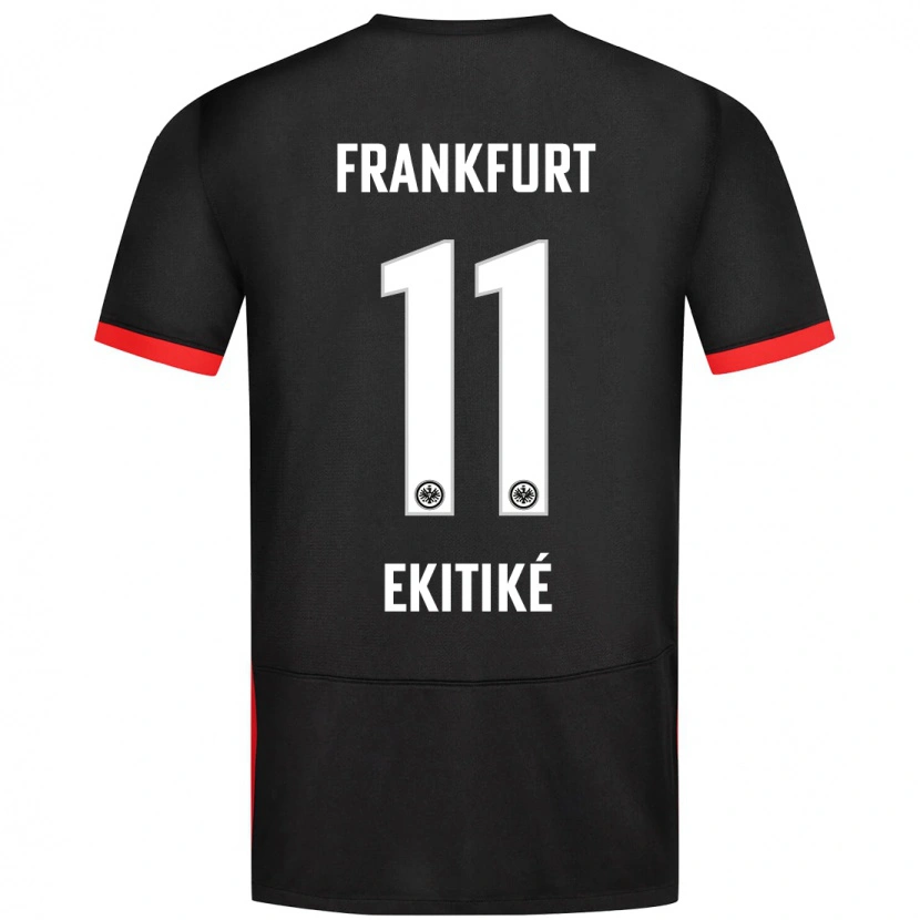 Danxen Kinder Hugo Ekitiké #11 Schwarz Auswärtstrikot Trikot 2024/25 T-Shirt Schweiz