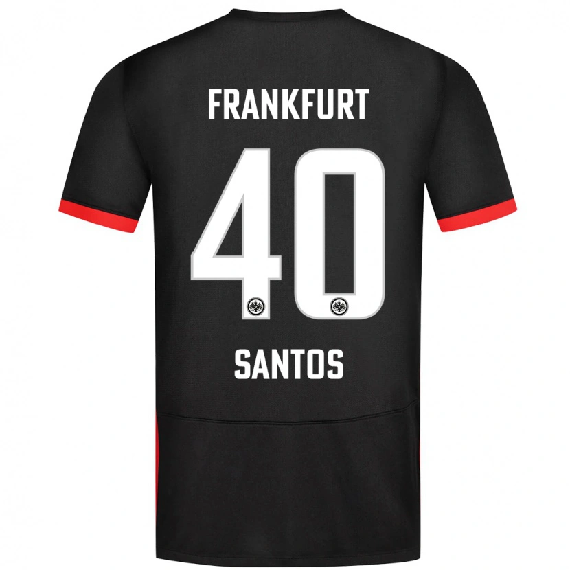 Danxen Kinder Kauã Santos #40 Schwarz Auswärtstrikot Trikot 2024/25 T-Shirt Schweiz