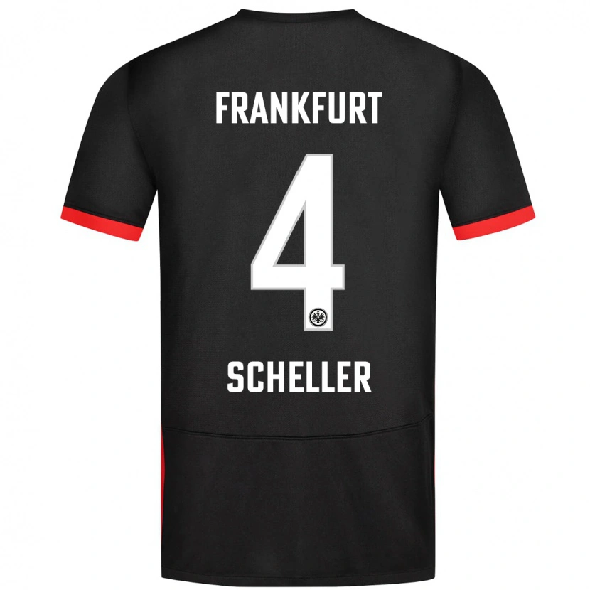 Danxen Kinder Niklas Scheller #4 Schwarz Auswärtstrikot Trikot 2024/25 T-Shirt Schweiz