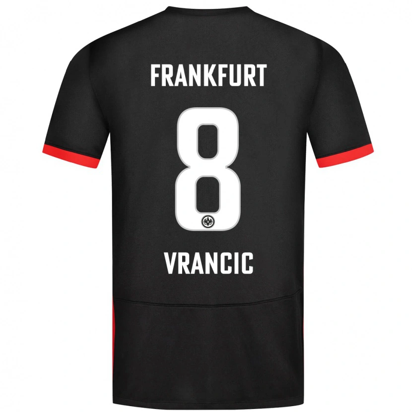 Danxen Kinder Mario Vrancic #8 Schwarz Auswärtstrikot Trikot 2024/25 T-Shirt Schweiz