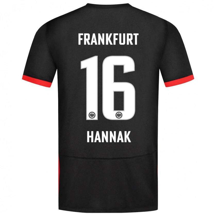 Danxen Kinder Tim Hannak #16 Schwarz Auswärtstrikot Trikot 2024/25 T-Shirt Schweiz