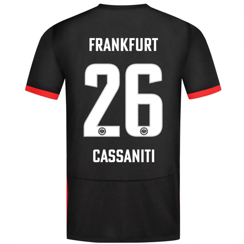 Danxen Kinder Nino Cassaniti #26 Schwarz Auswärtstrikot Trikot 2024/25 T-Shirt Schweiz