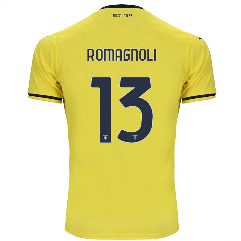 Danxen Kinder Alessio Romagnoli #13 Gelb Auswärtstrikot Trikot 2024/25 T-Shirt Schweiz