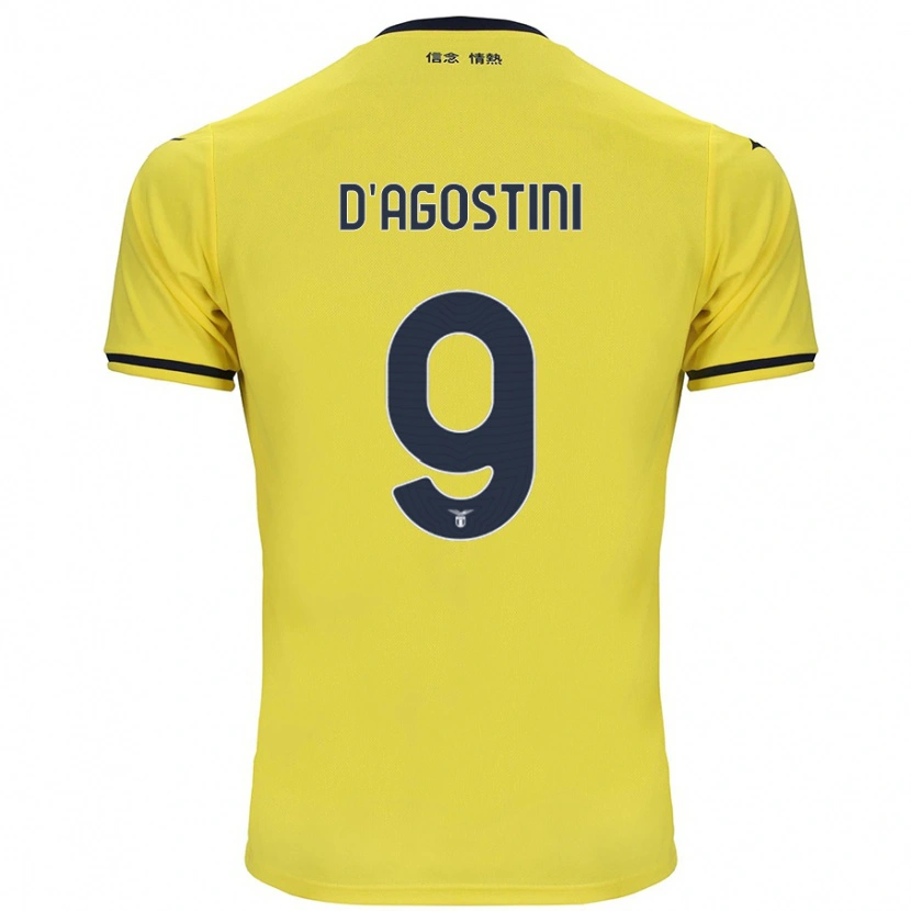 Danxen Kinder Lorenzo D'agostini #9 Gelb Auswärtstrikot Trikot 2024/25 T-Shirt Schweiz