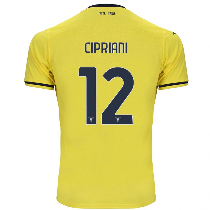 Danxen Kinder Alessio Cipriani #12 Gelb Auswärtstrikot Trikot 2024/25 T-Shirt Schweiz