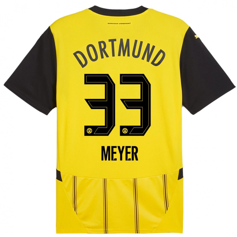 Danxen Herren Alexander Meyer #33 Gelb Schwarz Heimtrikot Trikot 2024/25 T-Shirt Schweiz