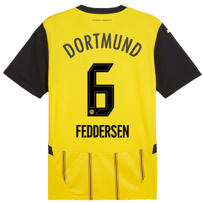 Danxen Herren Jonas Feddersen #6 Gelb Schwarz Heimtrikot Trikot 2024/25 T-Shirt Schweiz