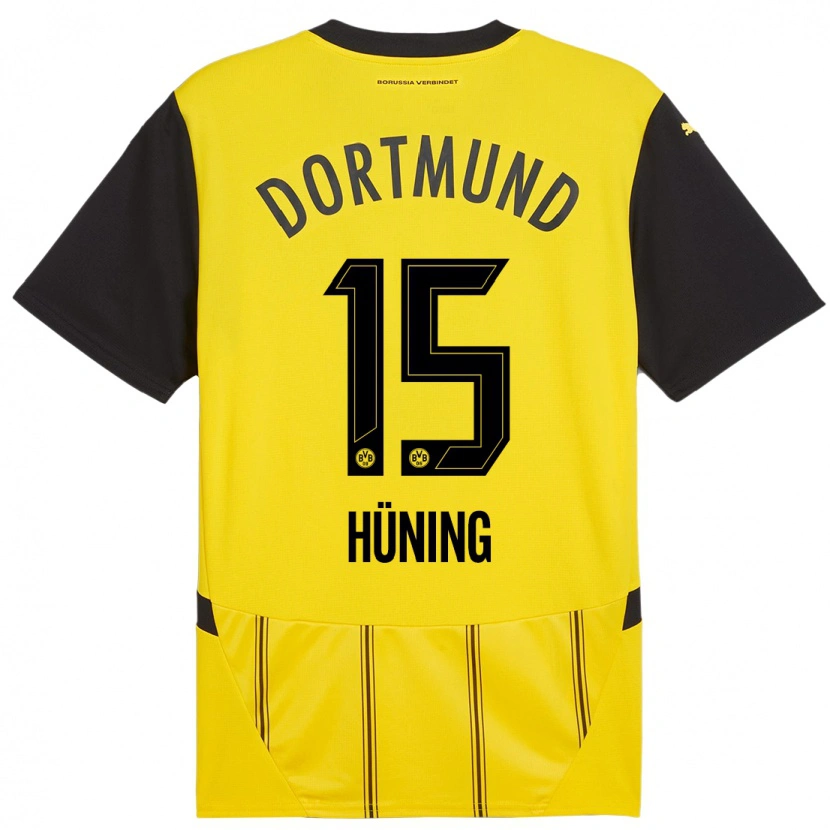 Danxen Herren Ben Hüning #15 Gelb Schwarz Heimtrikot Trikot 2024/25 T-Shirt Schweiz