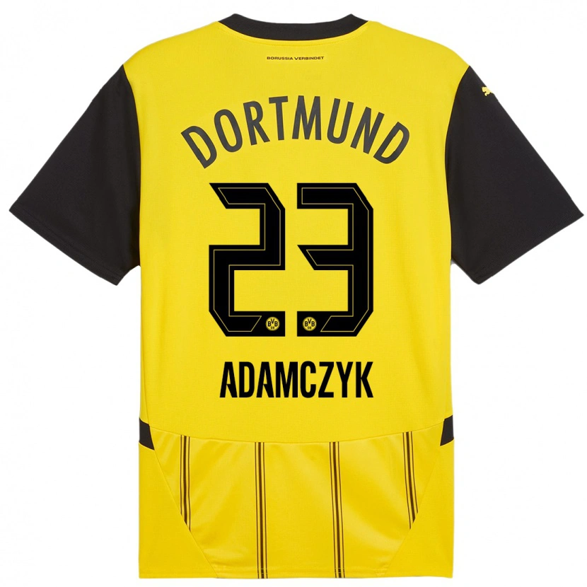 Danxen Herren Nico Adamczyk #23 Gelb Schwarz Heimtrikot Trikot 2024/25 T-Shirt Schweiz