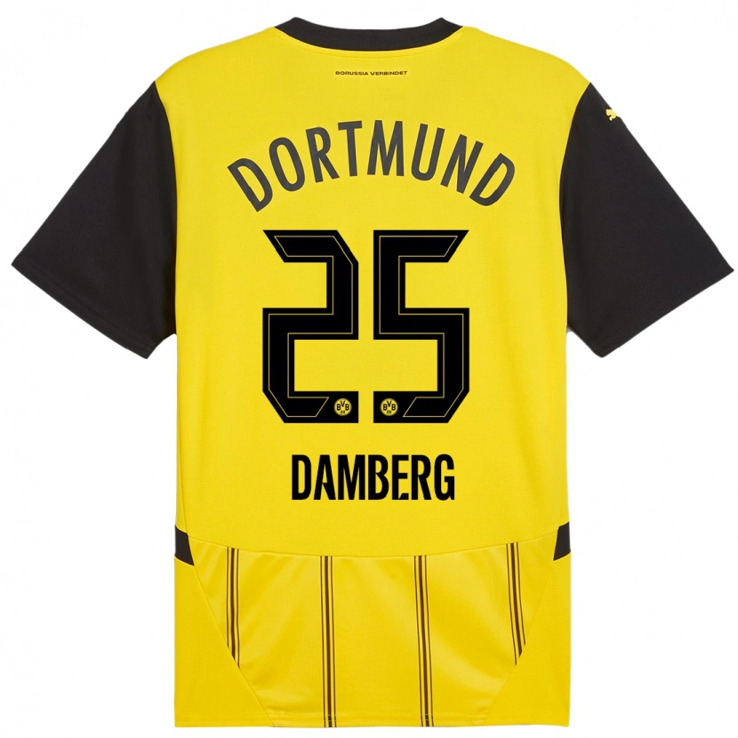 Danxen Herren Niclas Damberg #25 Gelb Schwarz Heimtrikot Trikot 2024/25 T-Shirt Schweiz