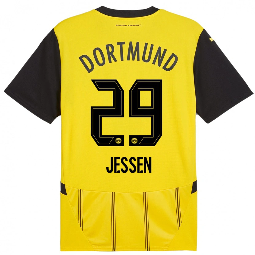 Danxen Herren Niklas Jessen #29 Gelb Schwarz Heimtrikot Trikot 2024/25 T-Shirt Schweiz