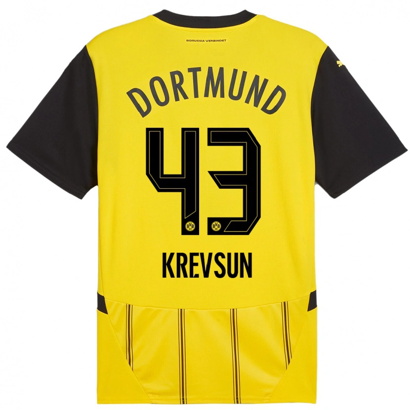 Danxen Herren Danylo Krevsun #43 Gelb Schwarz Heimtrikot Trikot 2024/25 T-Shirt Schweiz