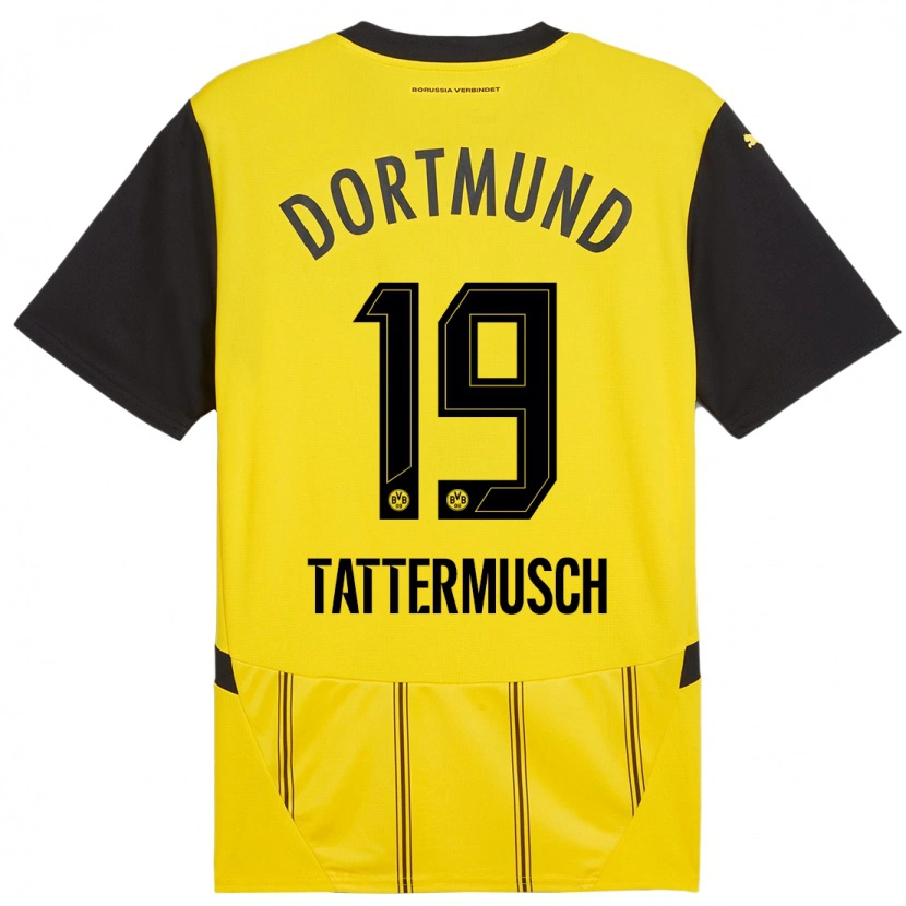 Danxen Herren Ted Tattermusch #19 Gelb Schwarz Heimtrikot Trikot 2024/25 T-Shirt Schweiz