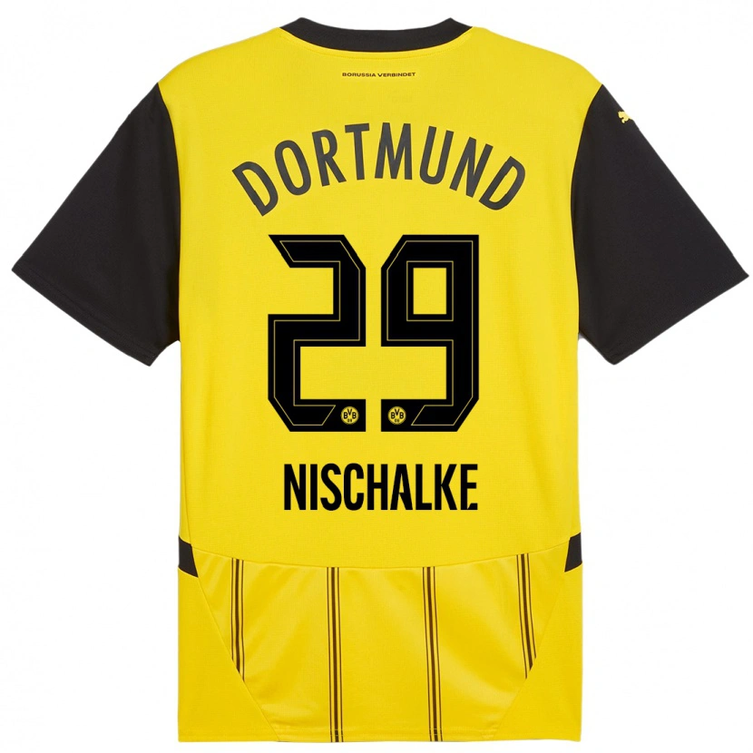 Danxen Herren Jermain Nischalke #29 Gelb Schwarz Heimtrikot Trikot 2024/25 T-Shirt Schweiz