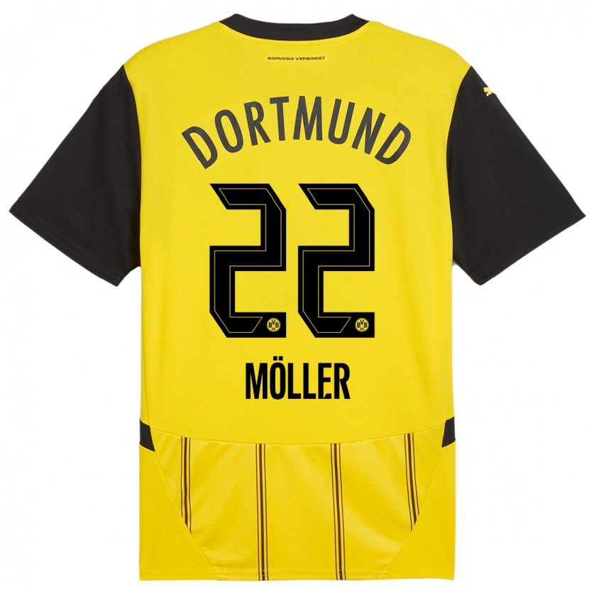 Danxen Herren Paul Möller #22 Gelb Schwarz Heimtrikot Trikot 2024/25 T-Shirt Schweiz