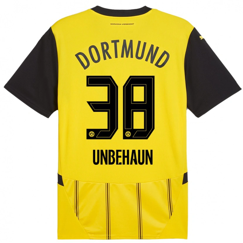 Danxen Herren Luca Unbehaun #38 Gelb Schwarz Heimtrikot Trikot 2024/25 T-Shirt Schweiz