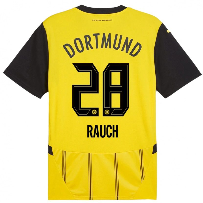 Danxen Herren Julius Fynn Rauch #28 Gelb Schwarz Heimtrikot Trikot 2024/25 T-Shirt Schweiz