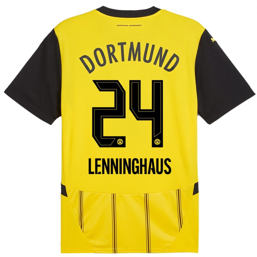 Danxen Herren Mika Lenninghaus #24 Gelb Schwarz Heimtrikot Trikot 2024/25 T-Shirt Schweiz