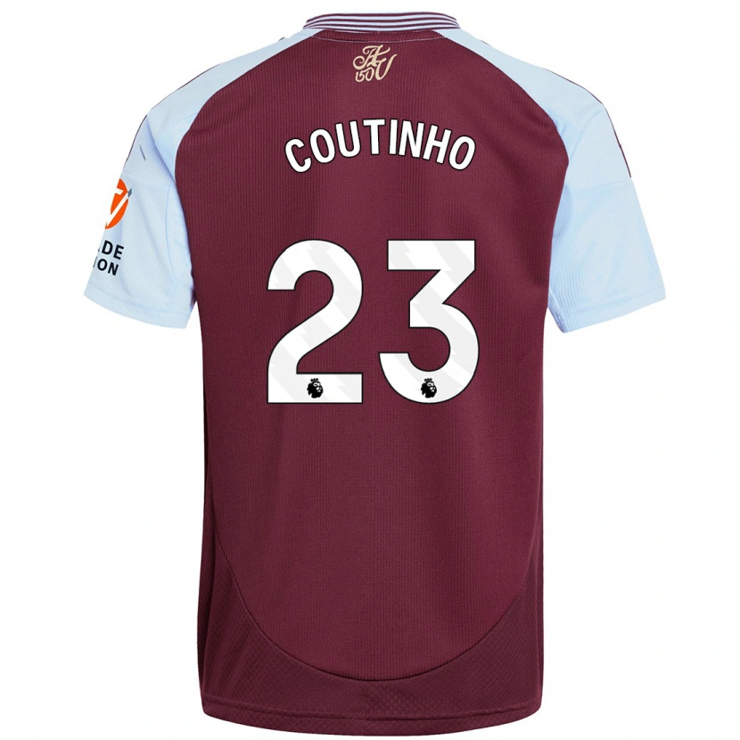 Danxen Herren Philippe Coutinho #23 Burgunder Himmelblau Heimtrikot Trikot 2024/25 T-Shirt Schweiz