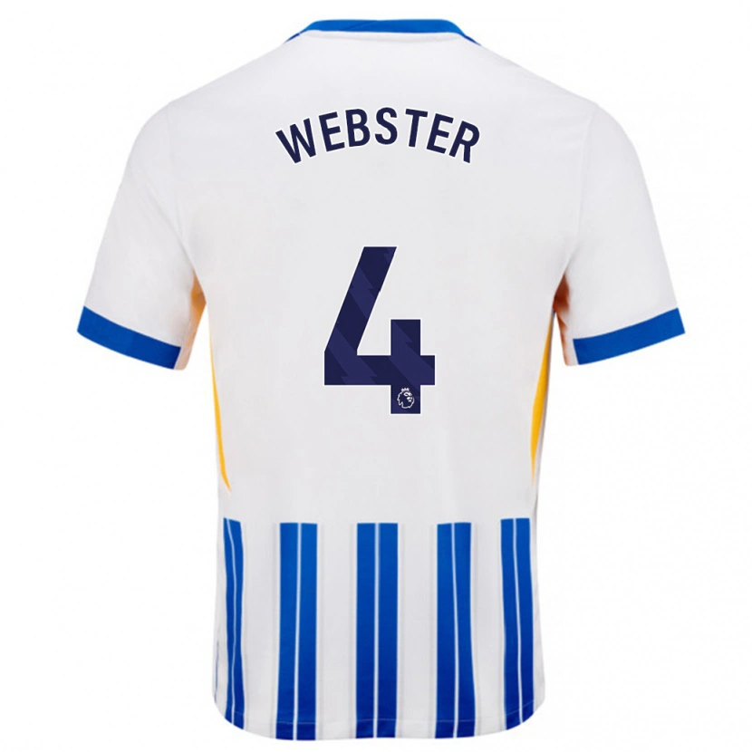 Danxen Herren Adam Webster #4 Weiß Blaue Nadelstreifen Heimtrikot Trikot 2024/25 T-Shirt Schweiz