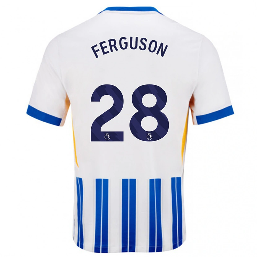 Danxen Herren Evan Ferguson #28 Weiß Blaue Nadelstreifen Heimtrikot Trikot 2024/25 T-Shirt Schweiz