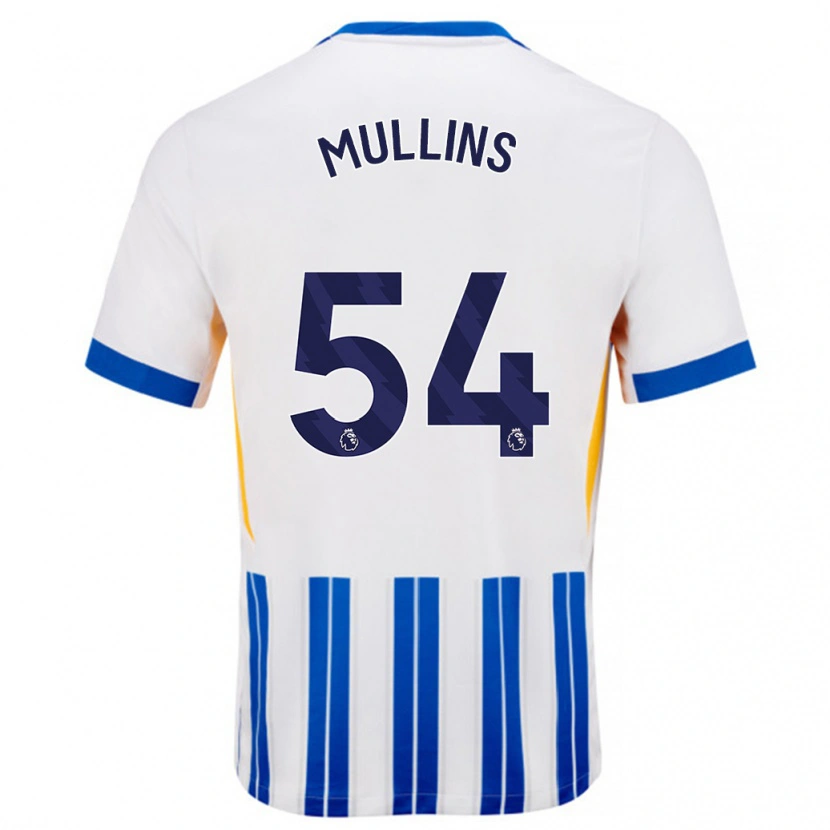 Danxen Herren Jamie Mullins #54 Weiß Blaue Nadelstreifen Heimtrikot Trikot 2024/25 T-Shirt Schweiz