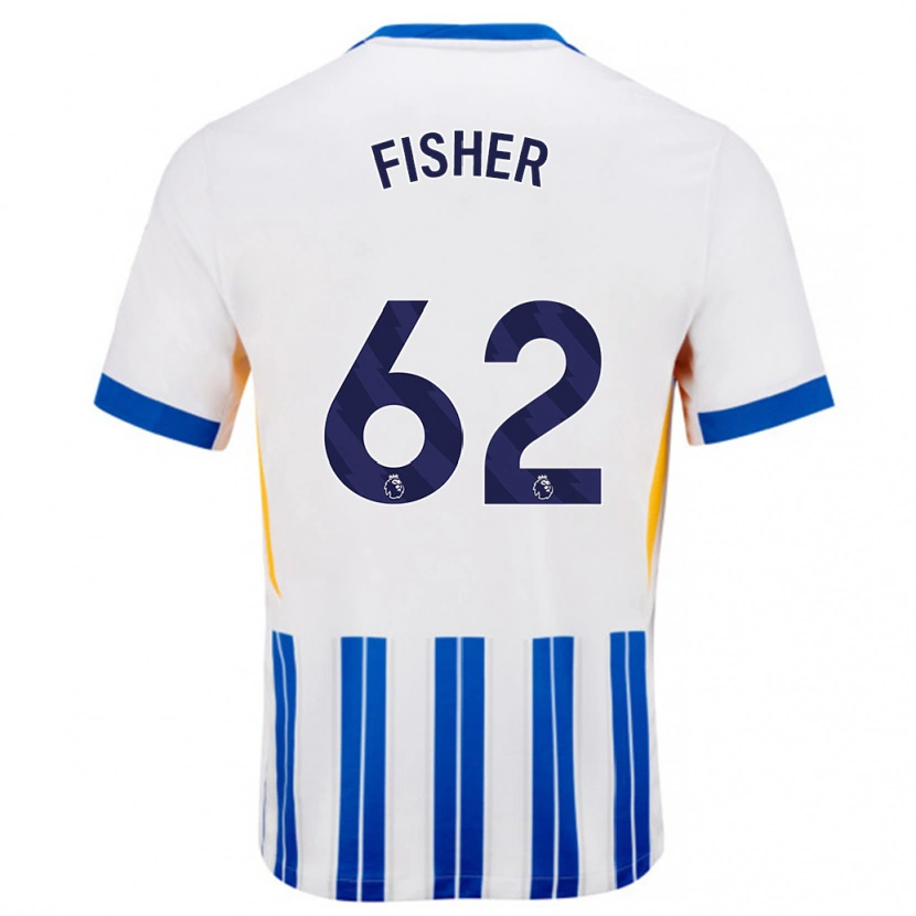 Danxen Herren Hugo Fisher #62 Weiß Blaue Nadelstreifen Heimtrikot Trikot 2024/25 T-Shirt Schweiz