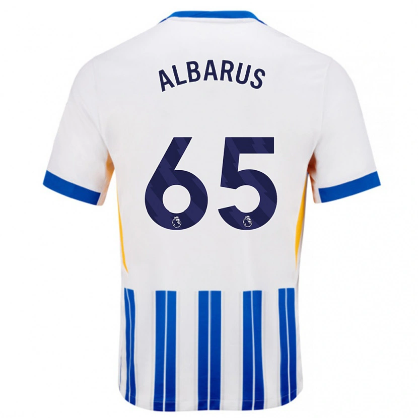 Danxen Herren Zane Albarus #65 Weiß Blaue Nadelstreifen Heimtrikot Trikot 2024/25 T-Shirt Schweiz