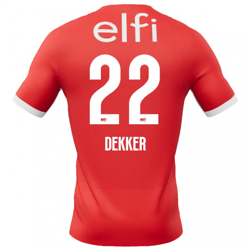 Danxen Herren Maxim Dekker #22 Rot Weiß Heimtrikot Trikot 2024/25 T-Shirt Schweiz