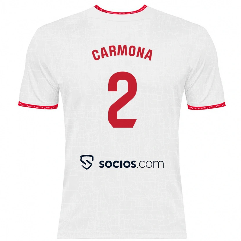 Danxen Herren José Ángel Carmona #2 Weiß Rot Heimtrikot Trikot 2024/25 T-Shirt Schweiz