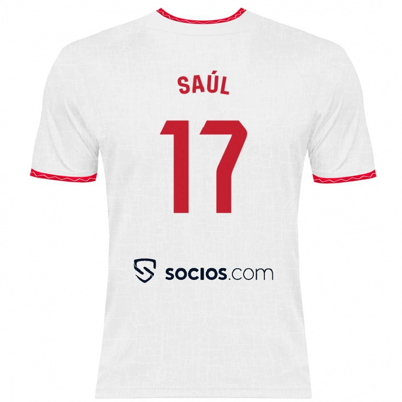 Danxen Herren Saúl Ñíguez #17 Weiß Rot Heimtrikot Trikot 2024/25 T-Shirt Schweiz