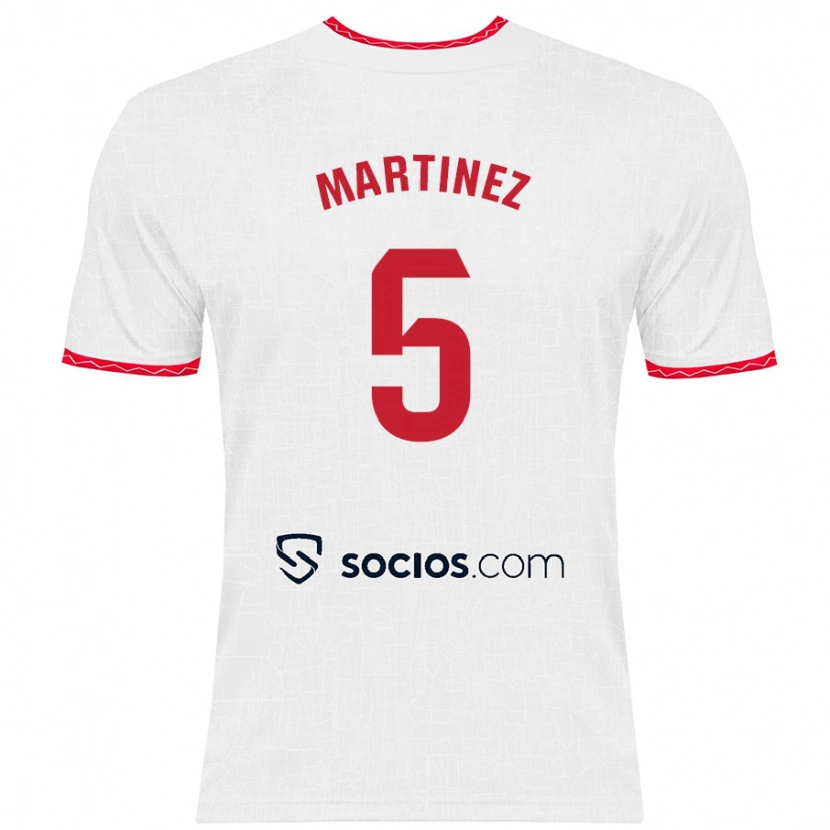 Danxen Herren Sergio Martínez #5 Weiß Rot Heimtrikot Trikot 2024/25 T-Shirt Schweiz