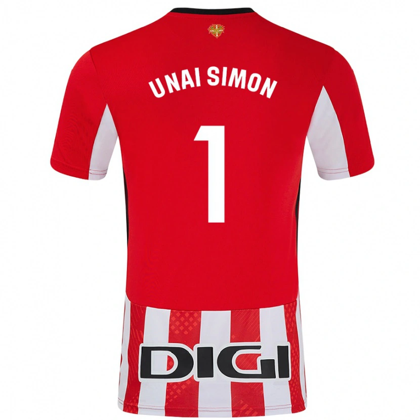 Danxen Herren Unai Simón #1 Rot Weiß Heimtrikot Trikot 2024/25 T-Shirt Schweiz