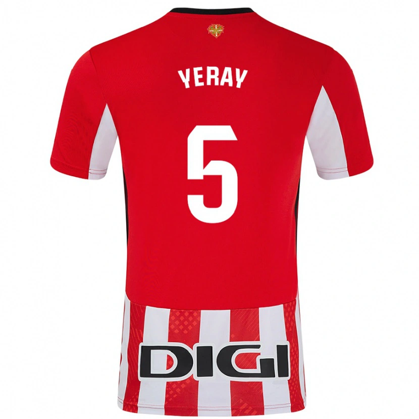 Danxen Herren Yeray Álvarez #5 Rot Weiß Heimtrikot Trikot 2024/25 T-Shirt Schweiz