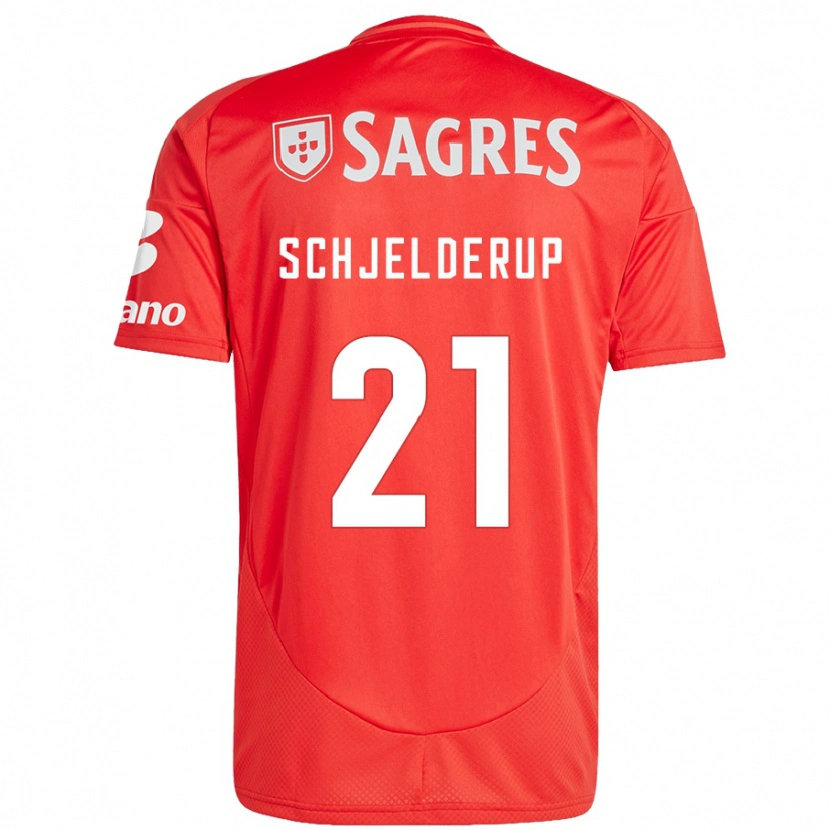 Danxen Herren Andreas Schjelderup #21 Rot Weiß Heimtrikot Trikot 2024/25 T-Shirt Schweiz