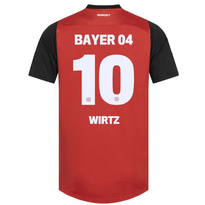 Danxen Herren Florian Wirtz #10 Rot Schwarz Heimtrikot Trikot 2024/25 T-Shirt Schweiz