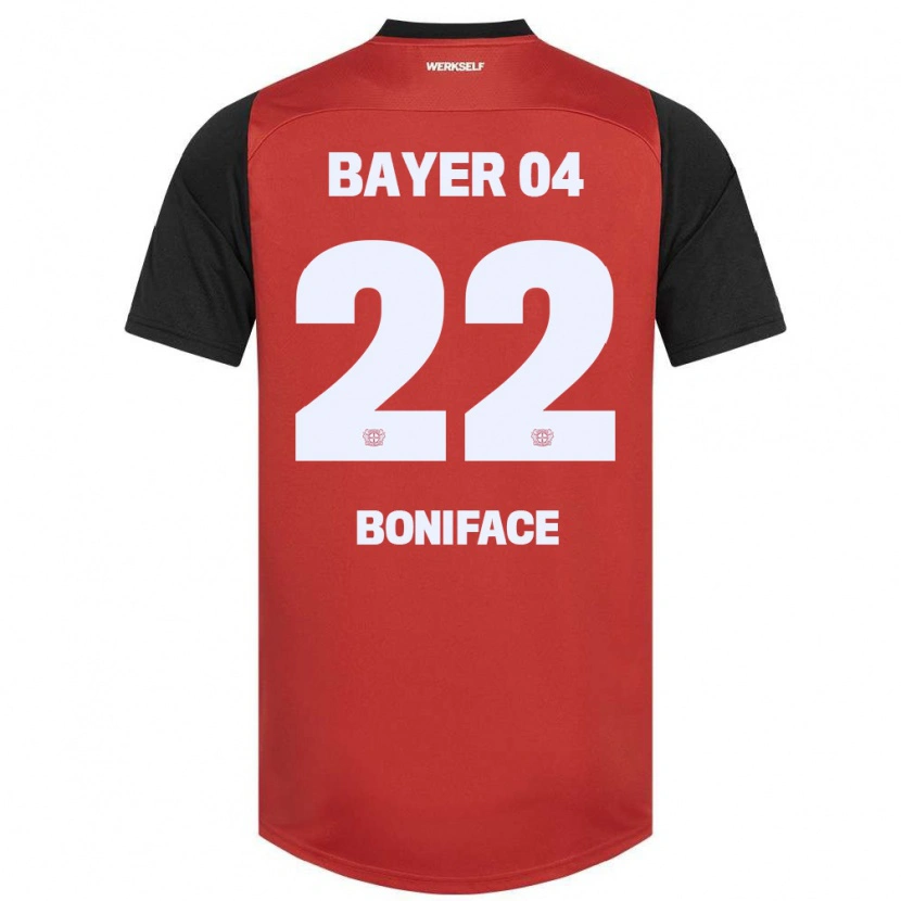 Danxen Herren Victor Boniface #22 Rot Schwarz Heimtrikot Trikot 2024/25 T-Shirt Schweiz