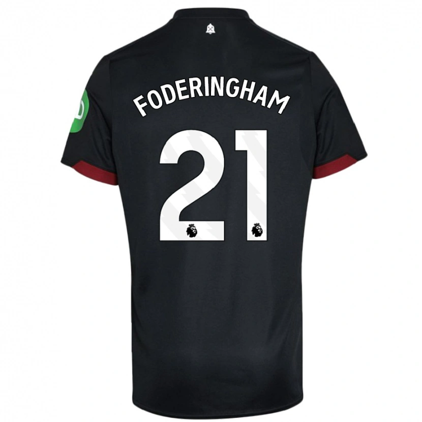 Danxen Herren Wes Foderingham #21 Schwarz Weiß Auswärtstrikot Trikot 2024/25 T-Shirt Schweiz