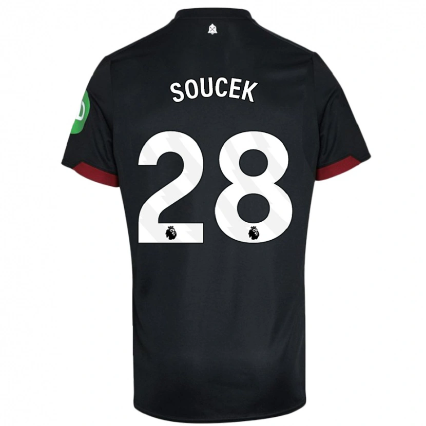 Danxen Herren Tomas Soucek #28 Schwarz Weiß Auswärtstrikot Trikot 2024/25 T-Shirt Schweiz