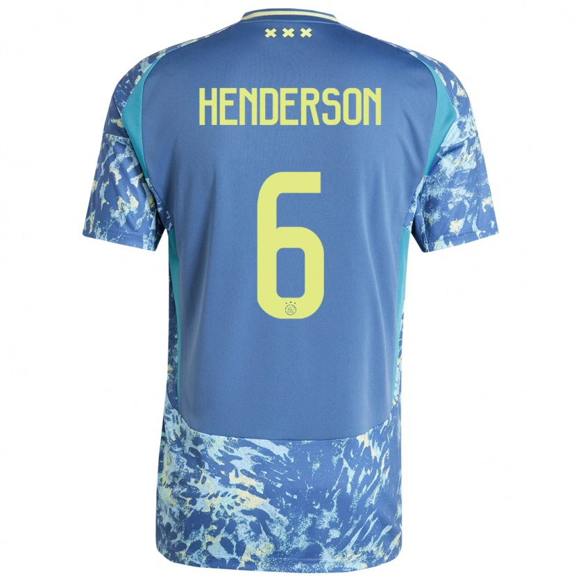 Danxen Herren Jordan Henderson #6 Grau Blau Gelb Auswärtstrikot Trikot 2024/25 T-Shirt Schweiz