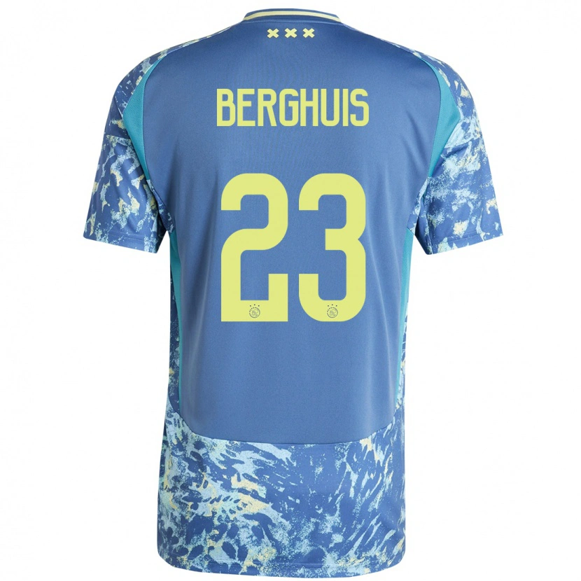 Danxen Herren Steven Berghuis #23 Grau Blau Gelb Auswärtstrikot Trikot 2024/25 T-Shirt Schweiz