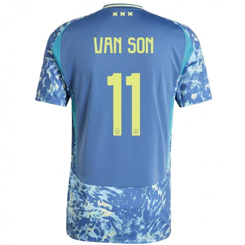 Danxen Herren Daniël Van Son #11 Grau Blau Gelb Auswärtstrikot Trikot 2024/25 T-Shirt Schweiz