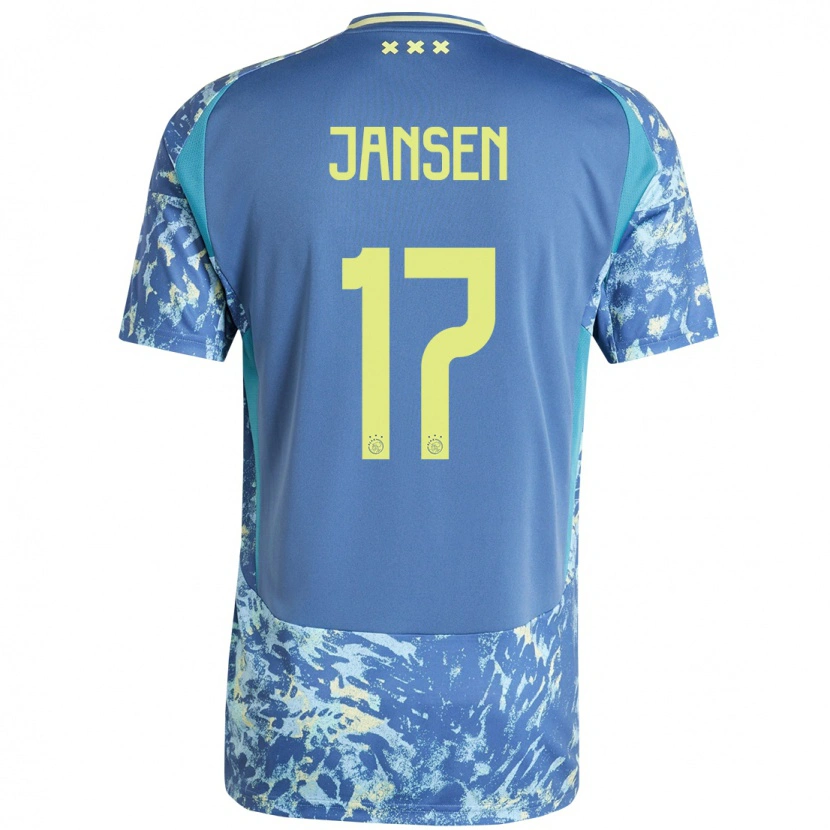 Danxen Herren Bente Jansen #17 Grau Blau Gelb Auswärtstrikot Trikot 2024/25 T-Shirt Schweiz