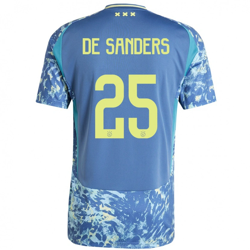 Danxen Herren Kay-Lee De Sanders #25 Grau Blau Gelb Auswärtstrikot Trikot 2024/25 T-Shirt Schweiz