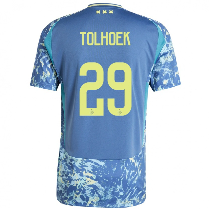 Danxen Herren Danique Tolhoek #29 Grau Blau Gelb Auswärtstrikot Trikot 2024/25 T-Shirt Schweiz